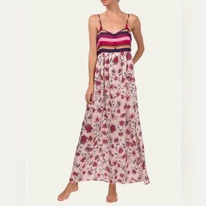 NWT Everyday Ritual Gianna Mix Print Floral & Stripe Slip/Chemise size Large